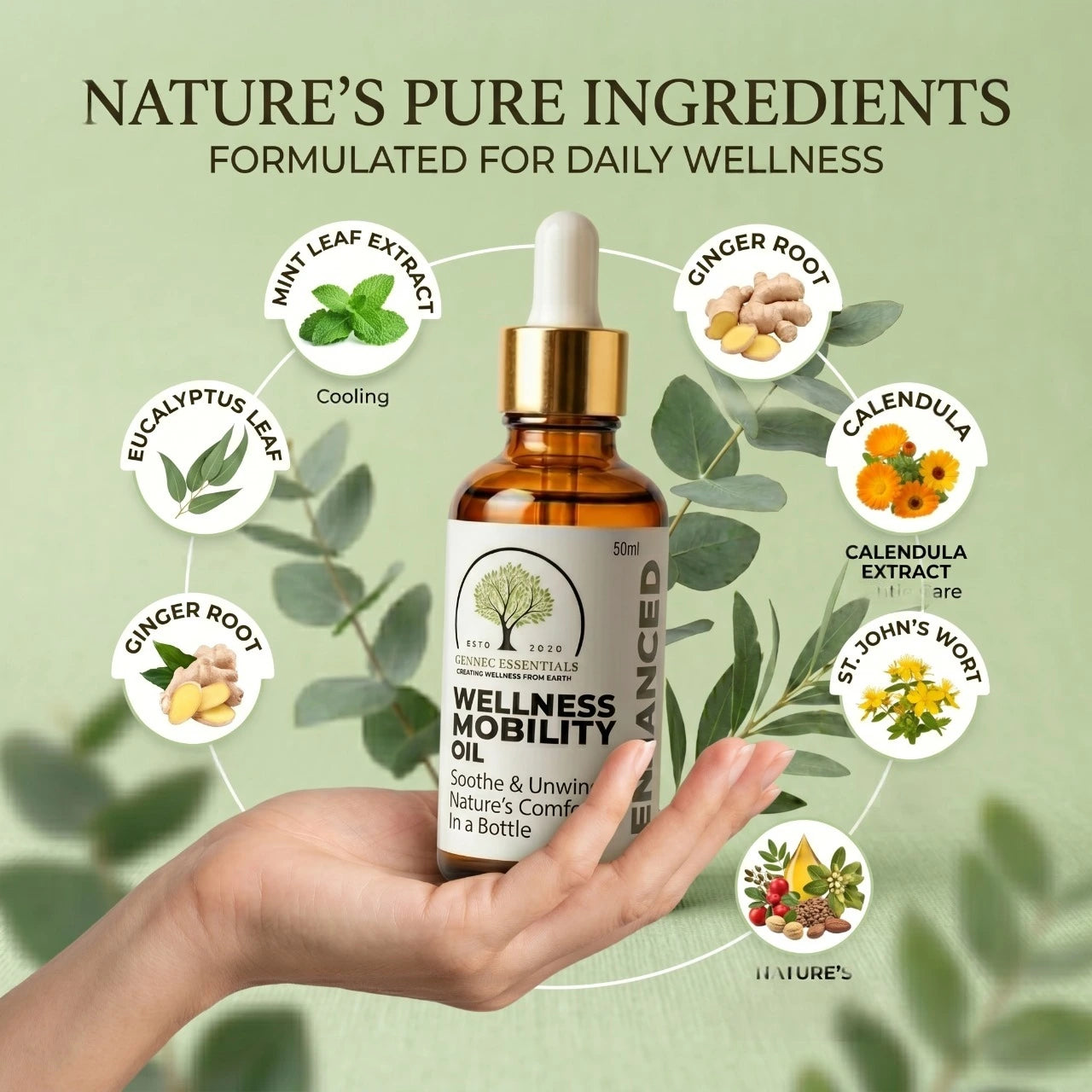 Enhaneced Wellness | Ultra-Strength Muscle & Body Soothing Oil | 100% Herbal Formula